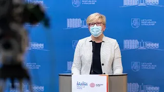 2021-04-14 LRV nuotolinė Vyriausybės spaudos konferencija.