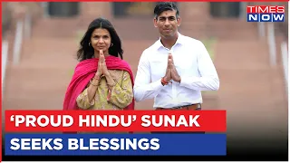 UK PM Rishi Sunak Seeks Blessings At The Temple, Visits Akshardham Temple With Wife Akshata Murthy