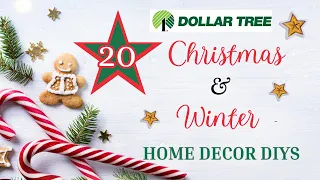 GET INSPIRED! 20 CHRISTMAS ❄️ WINTER Dollar Tree FARMHOUSE HOME DECOR DIYS | TIERED TRAY IDEAS