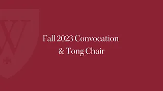 Dr. Stephen Coleman: Tong Chair Installation Lecture