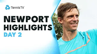 Kevin Anderson Returns To Tennis; Isner & Cressy Feature| Newport 2023 Highlights Day 2