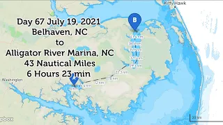 July 19, 2021 Day 67 on the ICW Belhaven, NC to Alligator River Marina