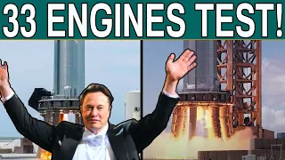 SpaceX Starship 120m rocket full Stacked 33 Engines Testing!