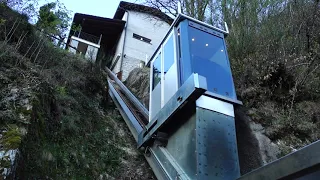 Privater Schrägaufzug in Sementina mit 6 Zugseilen ! Hersteller Maspero Italia Inclined elevator