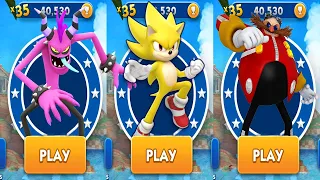 Sonic Dash - Movie Super Sonic Unlocked vs All Bosses Zazz Eggman All Characters Unlocked Shadow Amy