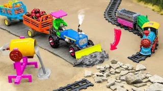 Diy tractor mini Bulldozer to making concrete road | Construction Vehicles, Road Roller #24