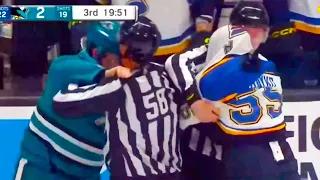 Klim Kostin Colton Parayko Fight (FULL CLIP) Blues vs Sharks | NHL Highlights