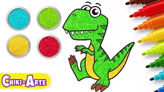 Chiki Arte - Aprende a dibujar | Dibujo de T-REX | Cómo dibujar un dinosaurio T-rex