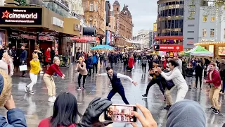 Guy Joins In With Own Proposal Flash Mob - His Freestyle is INCREDIBLE!