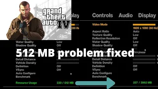 Gta 4 Fix resource usage 512 mb stuck , change to dedicated graphics memory RRF creations