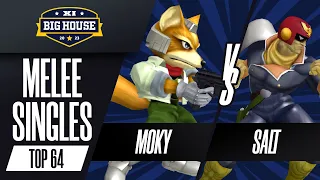 moky (Fox) vs Salt (Captain Falcon) - Melee Singles Winners Top 64 - The Big House 11