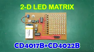 2D LED MATRIX CD4017B+CD4022B | Led Project
