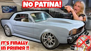 NO MORE TURBO CANS SPRAY PAINTING MY 65 MUSTANG! BEST V6 FORD? KUSTOM HOT RAT ROD MUSCLE GETS PRIMER