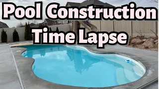 Fiberglass Pool Installation Time Lapse 5 months | Back Yard Transformation | Very Satisfying