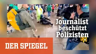 Augenzeuge bei »Querdenker«-Demo: Journalist beschützt Polizisten | DER SPIEGEL