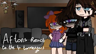 Past Afton Family react to the 4 tormentors [short ish] ||No Mrs Afton, Gacha club, Afton family||