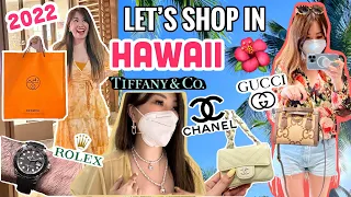 HAWAII LUXURY SHOPPING VLOG 2022 Part 1- Hermes, Chanel, Rolex, Tiffany, Gucci + Food/Sightseeing