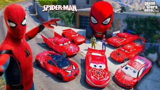 GTA 5 - Stealing SPIDERMAN SUPER CARS with Franklin! (Real Life Cars #84)