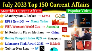 July 2023 Monthly Current Affairs | Monthly Current Affairs | Current Affairs 2023 Full Month Update