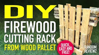 Firewood Cutting Rack from wood pallet | DIY Sawbuck / Sawhorse