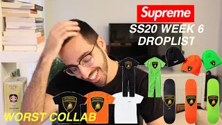 SUPREME x LAMBORGHINI SS20 WEEK 6 DROPLIST