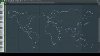 Как звучит карта мира (Карта мира переведена в ноты)