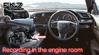 【Engine room sound】(FK7) CIVIC HATCHBACK acceleration test.【ASMR】Japan specification