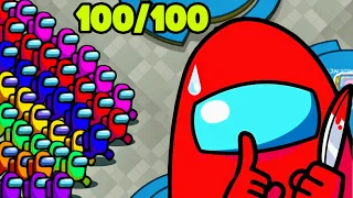 100 ИГРОКОВ И 10 ПРЕДАТЕЛЕЙ! ЭТО ВОЗМОЖНО?! Among Us...