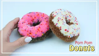 Very appetizing Yarn Donuts 🍩 They look like real ones! 🍩 How to make a pom pom donut