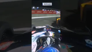 friendly "push" from Evans on Jake Hughes at the second Formula E race at Diriyah