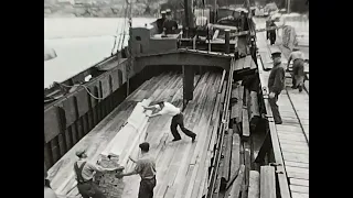 Motor Schip Ceres 1941. Houtladen in Zweden Västervik. Gevaren met zeil op