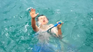 10 YEAR OLD SCOOTER KID ALMOST DROWNS!