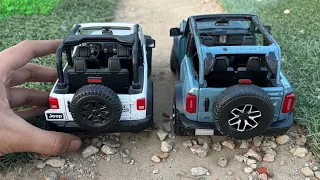 Mini Jeep Wrangler vs Ford Bronco | Offroaders | Diecast Model Cars Offroading