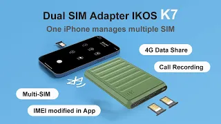 2023 New IKOS K7 for non PTA iPhone Modify the IMEI Dual SIM 4G Data Share Adapter for iPhone