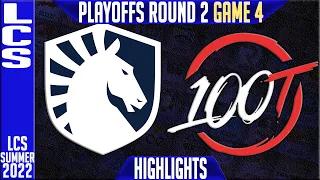 TL vs 100 Highlights Game 4 | LCS Playoffs Summer 2022 Round 2 Upper | Team Liquid vs 100 Thieves G4