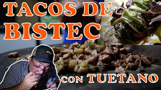 TACOS DE BISTEC CON TUETANO