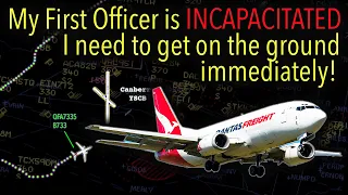 Qantas Pilot became incapacitated after depressurization. REAL ATC