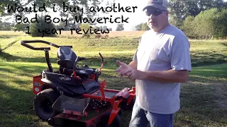 Bad Boy Maverick Mower 1 year review, {would i buy this mower again.}