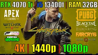 GeForce RTX 4070 Ti & i5 13400f Test in 10 Games | 2160p | 1440p | 1080p | Ultra (Custom) Settings