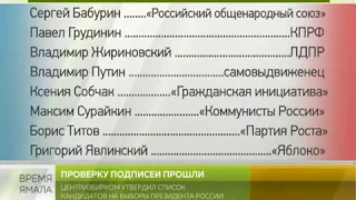 Центризбирком утвердил список кандидатов в Президенты РФ