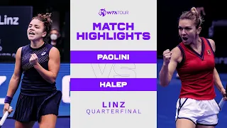 Jasmine Paolini vs. Simona Halep | 2021 Linz Quarterfinal | WTA Match Highlights