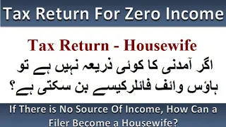 If There is No Source Of Income, How Can a Filer Become a Housewife? | Income Tax Return 2022 | FBR