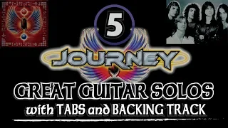 5 JOURNEY GREAT GUITAR SOLOS with GUITAR PRO 7 TABS and BACKING TRACK | ALVIN DE LEON (2019)