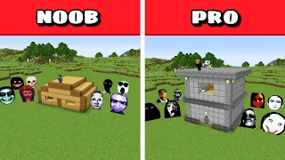 SURVIVAL NOOB VS PRO HOUSE WITH 100 NEXTBOTS in Minecraft - Gameplay - Coffin Meme