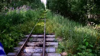 Кушаверторф.  УЖД дрезина. БЕЗ МОНТАЖА. Kusha narrow gauge railway.  peat mining