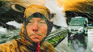 Peak of the Storm - Cozy Van Life in Atlantic Ocean Storm - Heavy Rain Solo Van Camping #vanlife #2