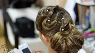 Wedding prom hairstyles for long hair.Свадебная прическа.прическа на выпускной