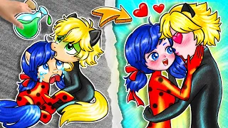 MY LITTLE PONY Ladybug X Cat Noir Transformation | Love Story | 재미있는 스톱 모션 만화 | Miraculous Animation