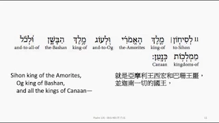 Psalm 135: Hebrew interlinear audio Bible 希伯來文聖經:詩篇第一百三十五篇
