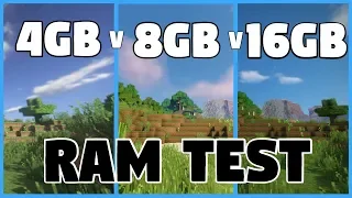 Minecraft | 4GB Vs 8GB Vs 16GB RAM | SHADERS TEST Benchmarks